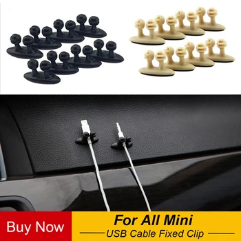 

8Pcs/Lot Vehicle USB Cable Fixed Clip Charger Cable Holder Adhesive Line Wire Clip for Mini JCW One S Car Styling Accessories
