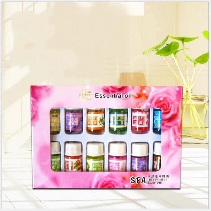 

12pcs/pack Makeup 3ml Fragrance Essential Oils Pack For Aromatherapy Spa Bath Massage Essential Oil Cosmetics