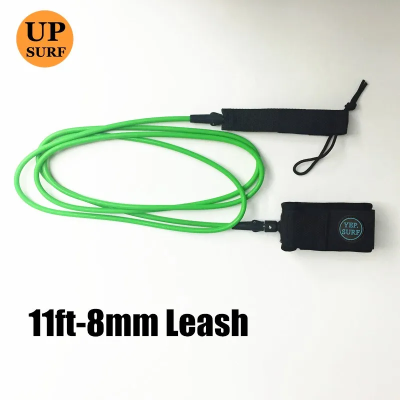 Buy 11ft 8mm Length Leash green color Laisse Surf