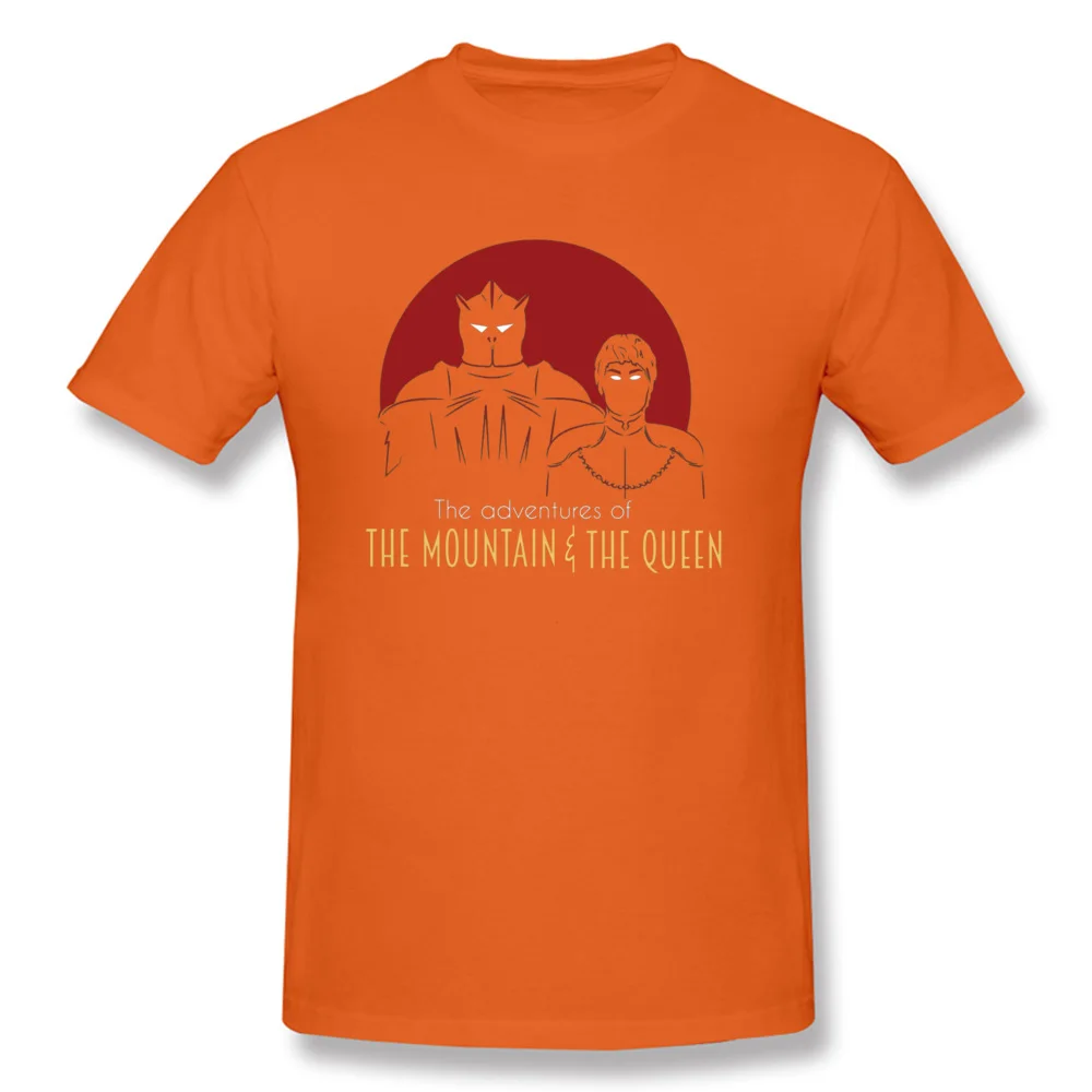 Design 2018 Man T Shirts Crew Neck Short Sleeve All Cotton Tops T Shirt Funny Tee-Shirts Wholesale The Adventures of the mountain and the queen  orange