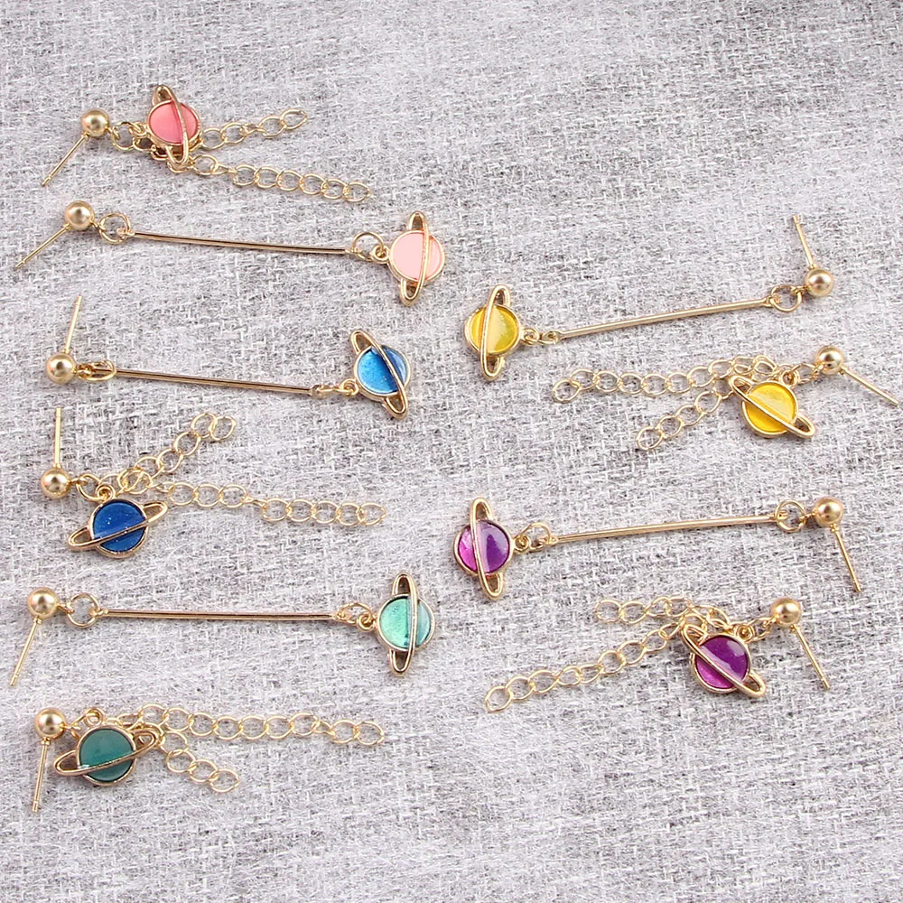 

Korean Style Cute Personality Asymmetrical Moon/Star/Universe/Cross Drop Earring Multi-Color for Party Jewelry Gift Brincos gran