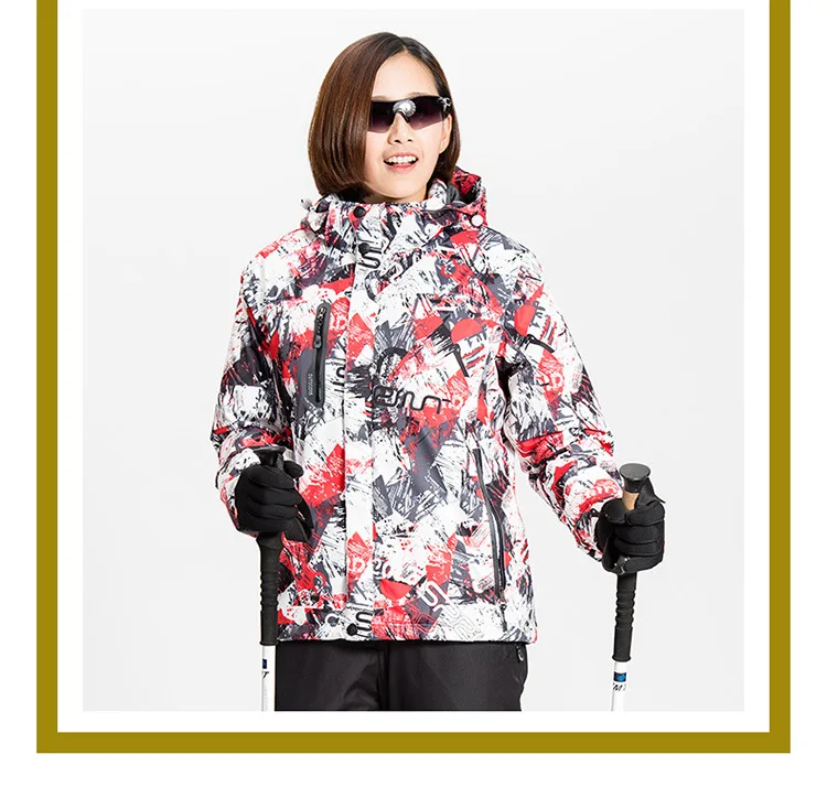 Winter Snow jacket Men Ski Suit Female Snow Jacket And Pants Windproof Waterproof Colorful Clothes Snowboard sets 256