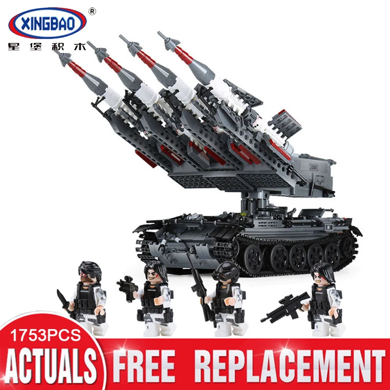 

Xingbao 06004 1753Pcs The Military Series The SA-3 missile and T55 Tank Set Children Educational Building Blocks Bricks Toys