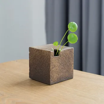 

Ceramic Flower Decoration Square Home Office Living Room Desktop Decoration Retro 3