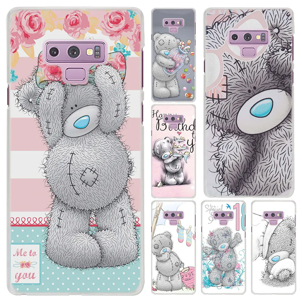 

Tatty Teddy Bear Pattern Transparent frame hard Case Cover for Samsung Galaxy Note 9 8 Note 5 S6 S7 Edge S8 S9 Plus