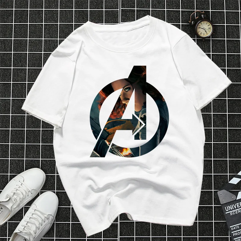

2019 New Women T Shirts The Avengers T-Shirt Harajuku Vintage Cotton Camisetas Mujer Aesthetic Clothes Casual Tee shirt Femme