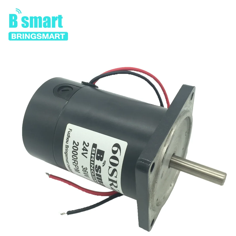 Bringsmart 60SRZ-Y высокое Скорость Мотор 12 v-24 v Мини Dc электрический двигатель 2000 об/мин 4000 об/мин 36 Вт двусторонний Зефир мотор Robot Car