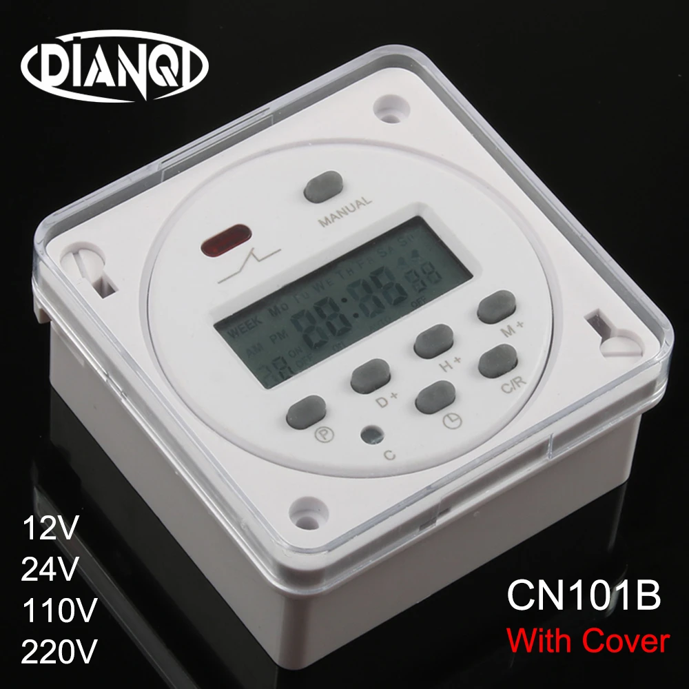 12V//220V Digital LCD Display Power Timer 7Days Programmable Time Relay Switch