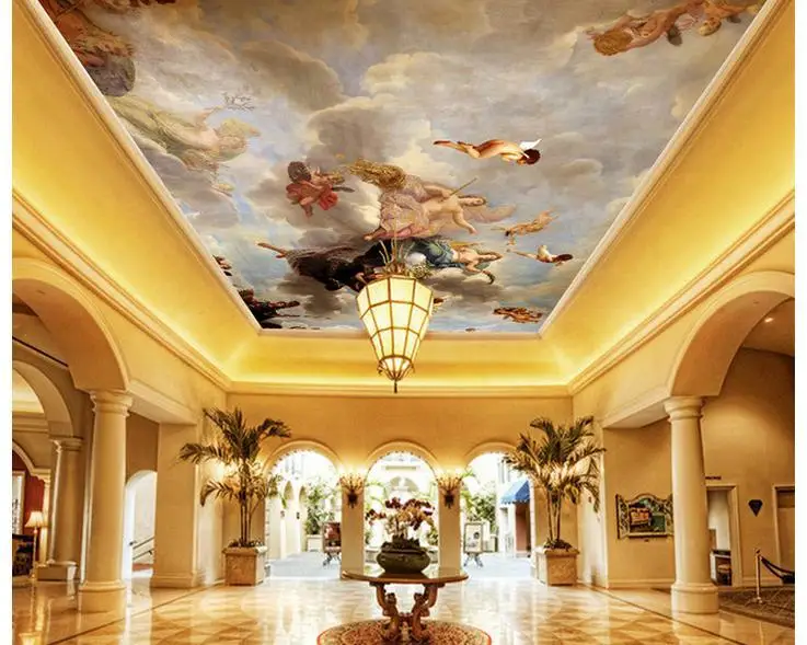 

Custom 3d ceiling wallpaper European-style luxury atmosphere mural adornment zenith painting murals wallpaper