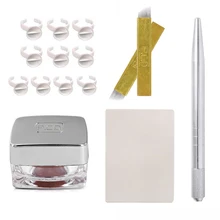 Микроблейдинг тату комплект чернил набор краски постоянный макияж бровей Губы практика микроблейдинга кожа ручка-держатель игл чернил чашки иглы