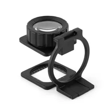 Portable Foldable15X Magnifier Stand Magnifying Glass Lens Loupe Measure Scale 0 05mm 10mm division antireflection film lens magnifier flat field achromatic magnifying glass loupe with micrometer scale 30x