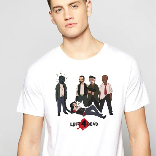 L4D left 4 dead clothing summer solid t shirt male casual