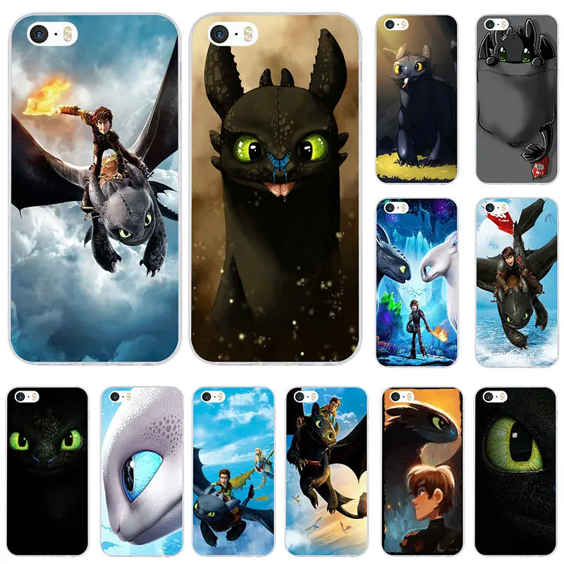 

Transparent Soft Silicon TPU Mobile Phone Cases for iphone 7 6 6S 8 Plus 5 5S 5C SE X 4 4S Coque Bag How To Train Your Dragon