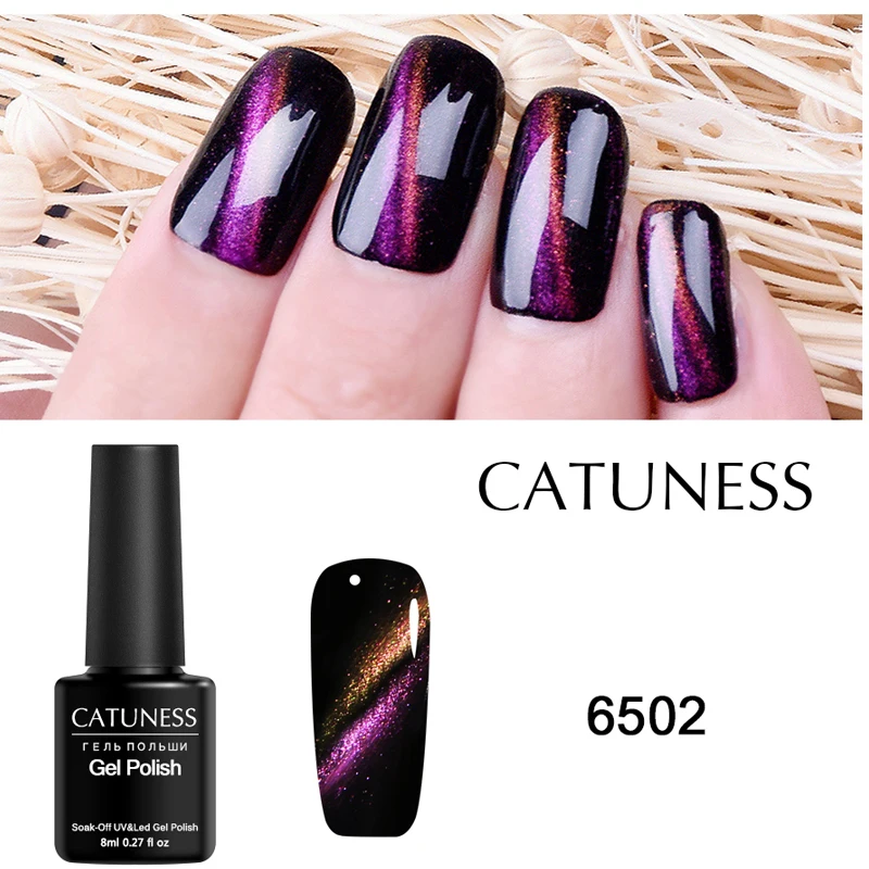 Catuness 5D DIY гель лак кошачий глаз Лаки для ногтей магнитного uv 6 цветов Дизайн