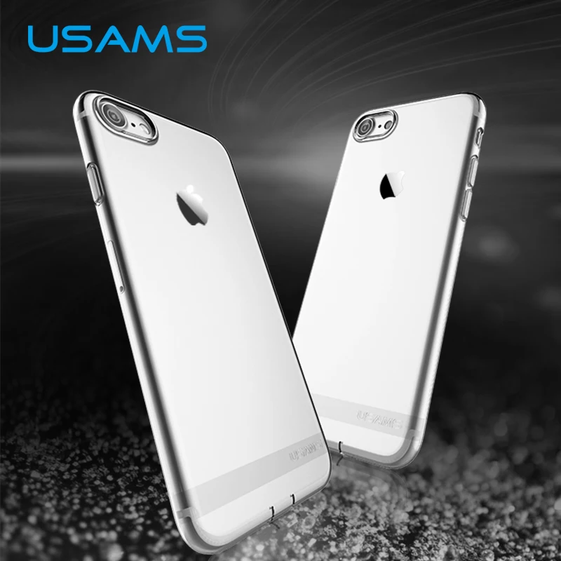 USAMS Luxury ТПУ Case Для iPhone 7 Plus 0.8 мм Ультра Тонкий Cover for Крышка с Dust Разъем Дизайн 4.7