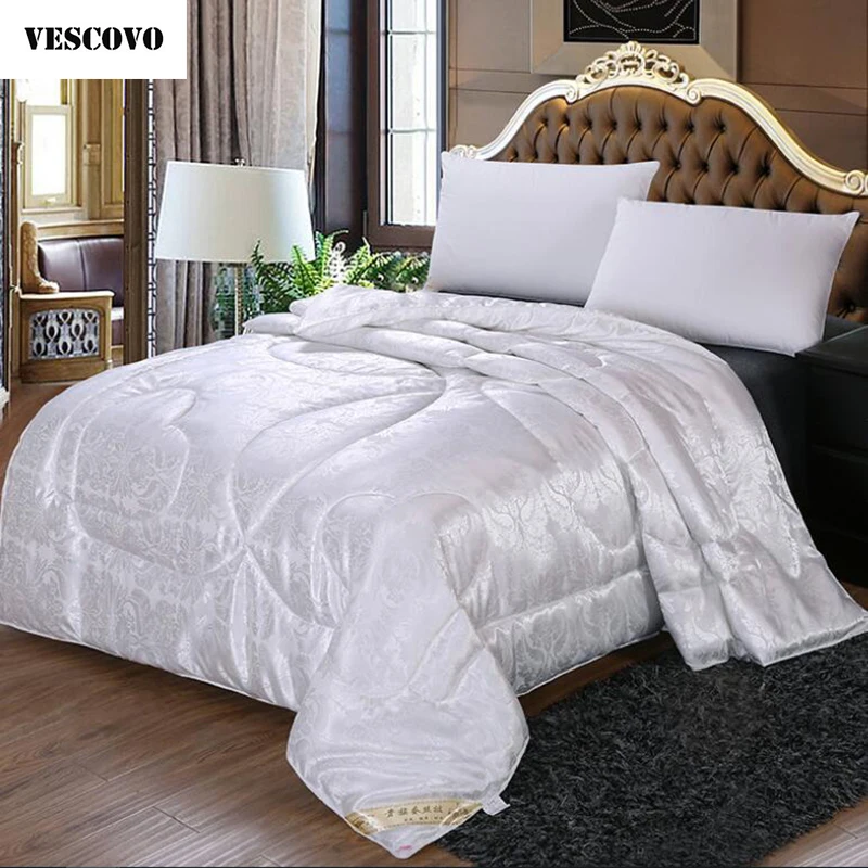 VESCOVO chinese silk duvet Quilted summer comforter jacquard blanket
