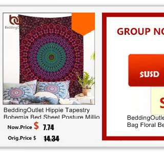 BeddingOutlet Mandala Bedding Set Queen Size Purple Concealed Bohemian Bedspread Duvet Cover Set 4Pcs Boho Home Textiles Fashion