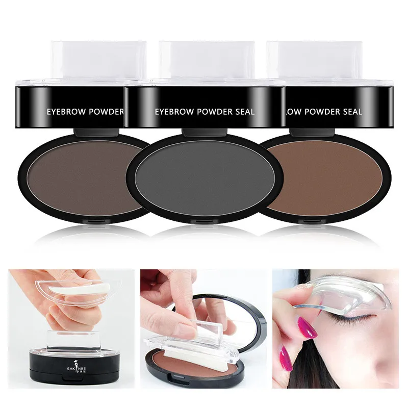 Buy Online Natural Arched Eyebrow Stamp Quick Makeup Brow Stamps Powder Pallette 9 Options Eyebrow Powder Seal Best Selling Dropshipping ▻ Alitools