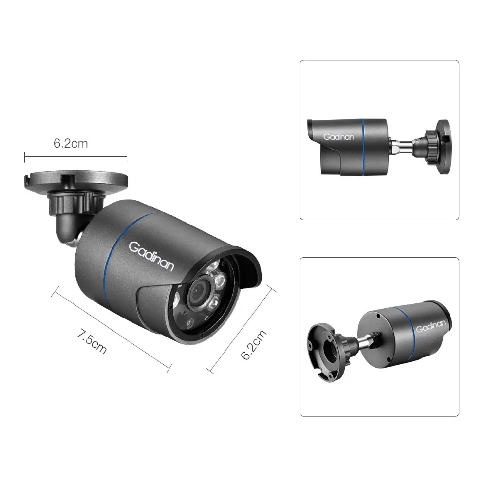 GADINAN HD 3MP 2304*1296 1080P 2.0MP H.265 безопасности CCTV Аудио Звук микрофон Запись Открытый Onvif Пуля IP камера 48 в POE