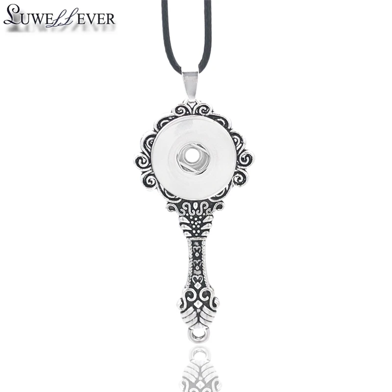 

Fashion Interchangeable Mirror Ginger Necklace 304 Fit 18mm Snap Button Pendant Necklace Charm Jewelry For Women Gift