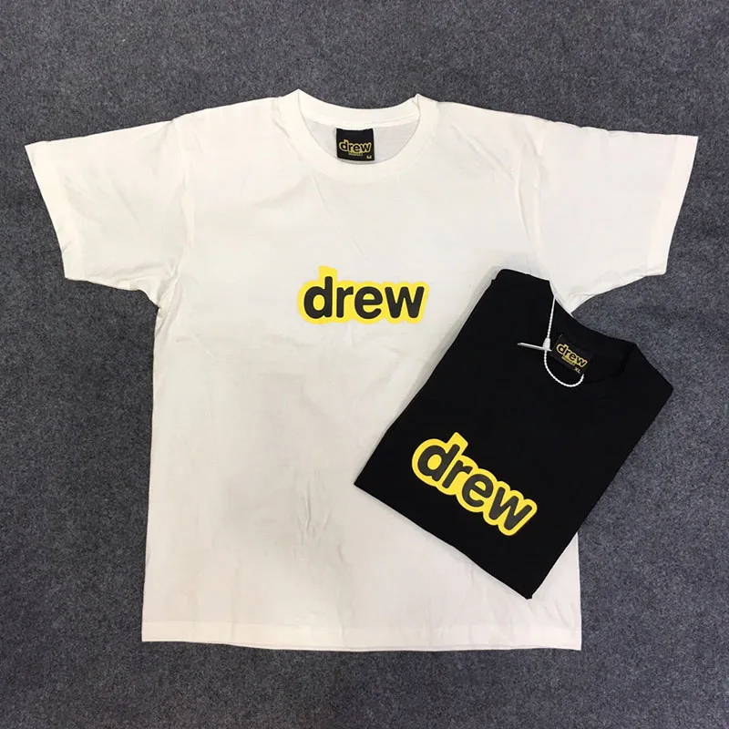 Drew High Quality T Shirts 19ss Cotton Men Women black and white Drew Top Tees Casual Drew T-Shirts