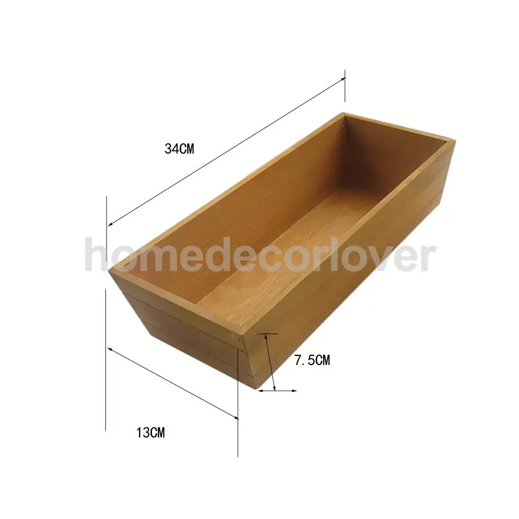 Wooden Succulent Plant Flower Bed Pot Through Box Garden Planter 34cm/35.5cm