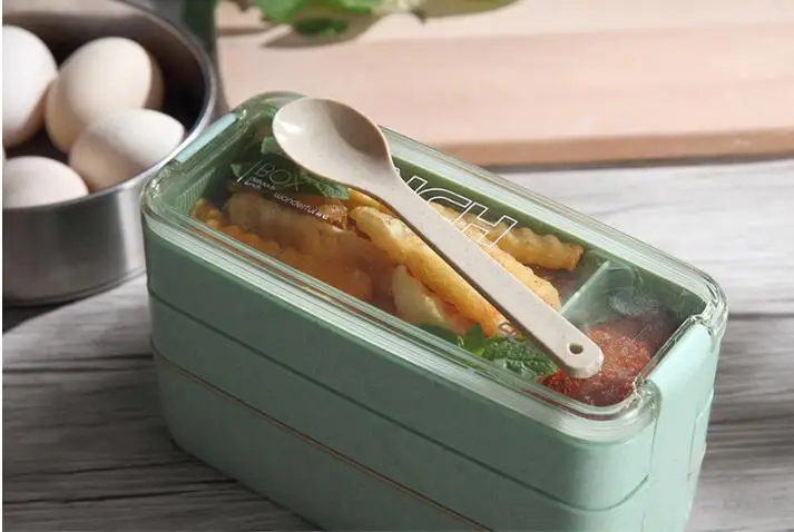 

1PC 750ml New Portable 3 Layer Healthy Lunch Box Food Container Microwave Oven Lunch Bento Boxes Lunchbox PK 003
