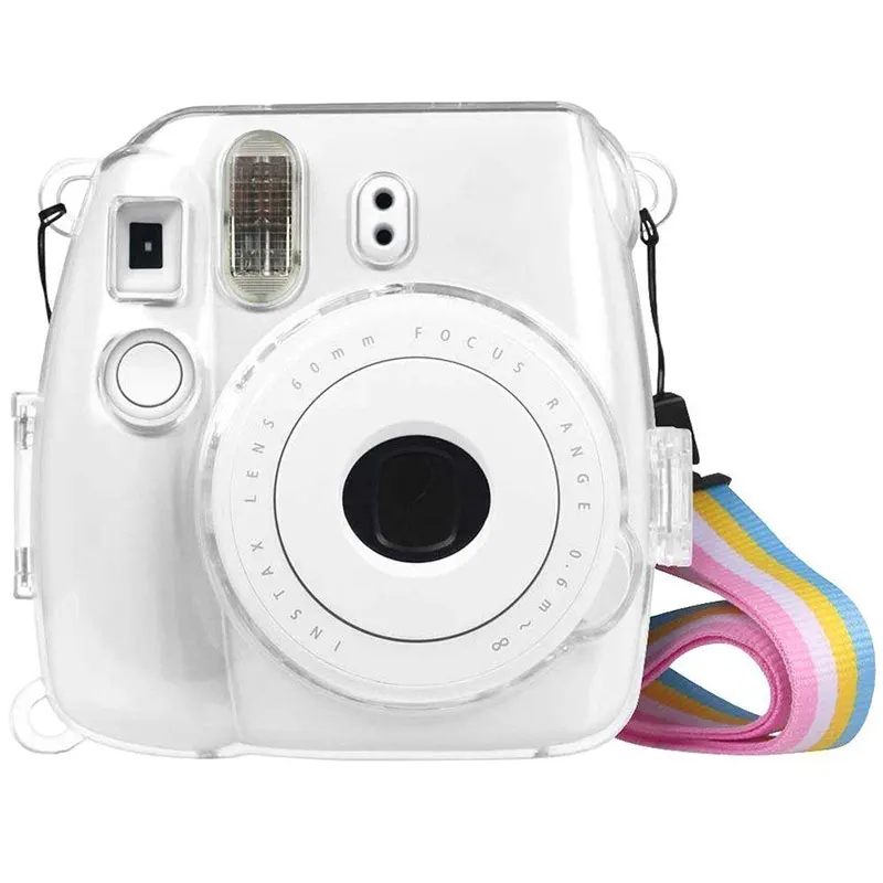 Защитный чехол Powstro для камеры Fujifilm Instax Mini 9 прозрачный пластиковый с ремешком Fuji