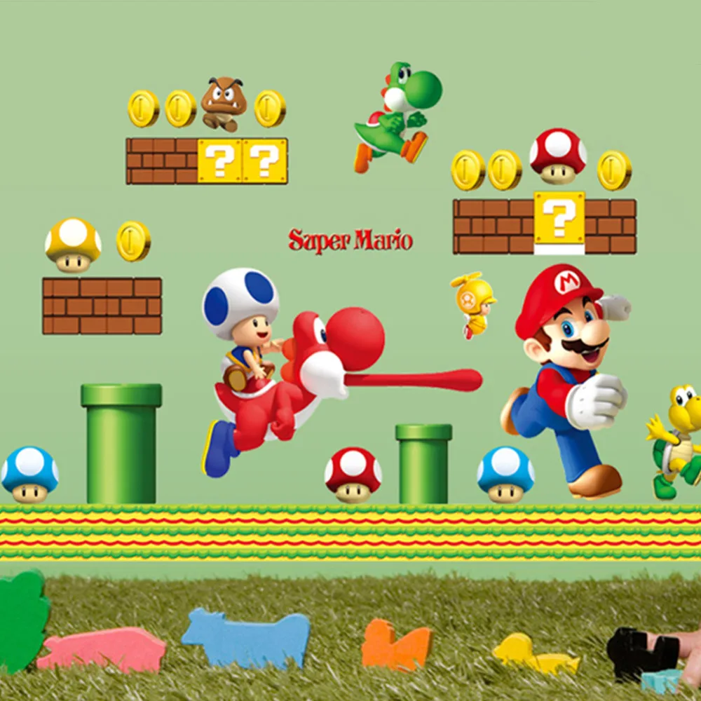 

newest Super Mario cartoon game home decal wall sticker/funny boys girls love kids room decoration child gifts stickers