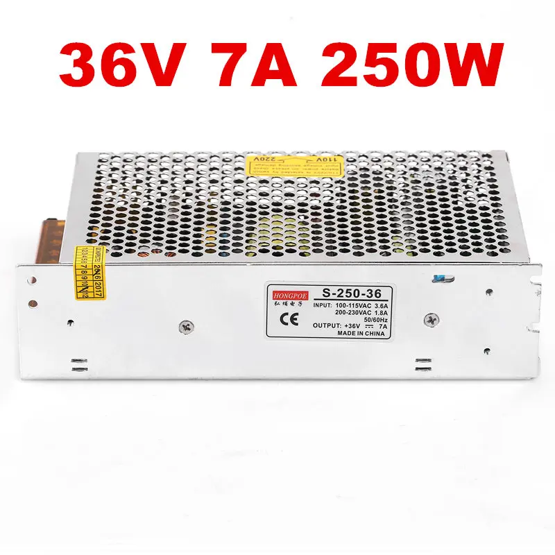 

15PCS 250W 36V power supply 36V 7A AC-DC 110/230VAC S-250-36