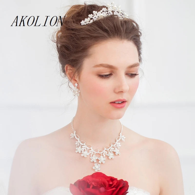 AKOLION Fashion Bridal Accessories Crystal Crown Tiaras Hot Sale Cheap