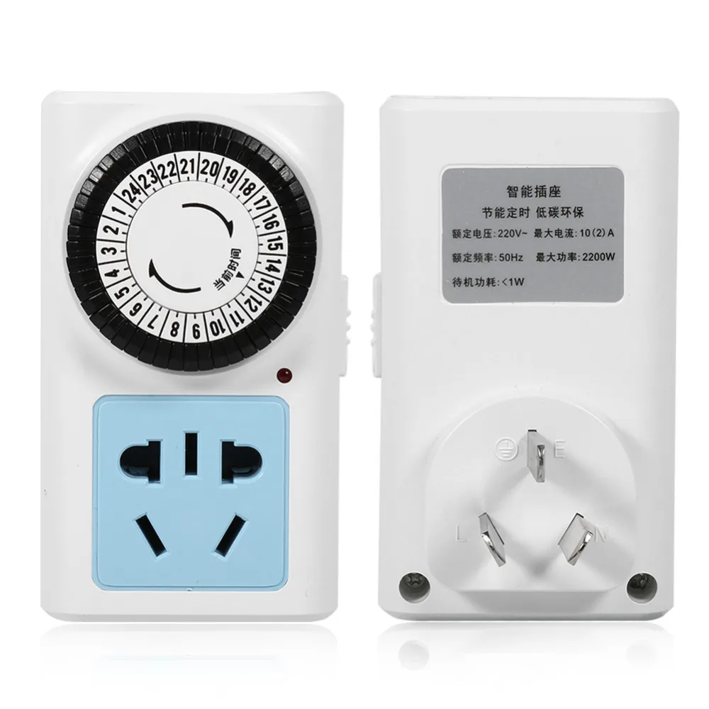 24 Hour Electrical Timer Socket Mechanical Wall Plug Switch Energy