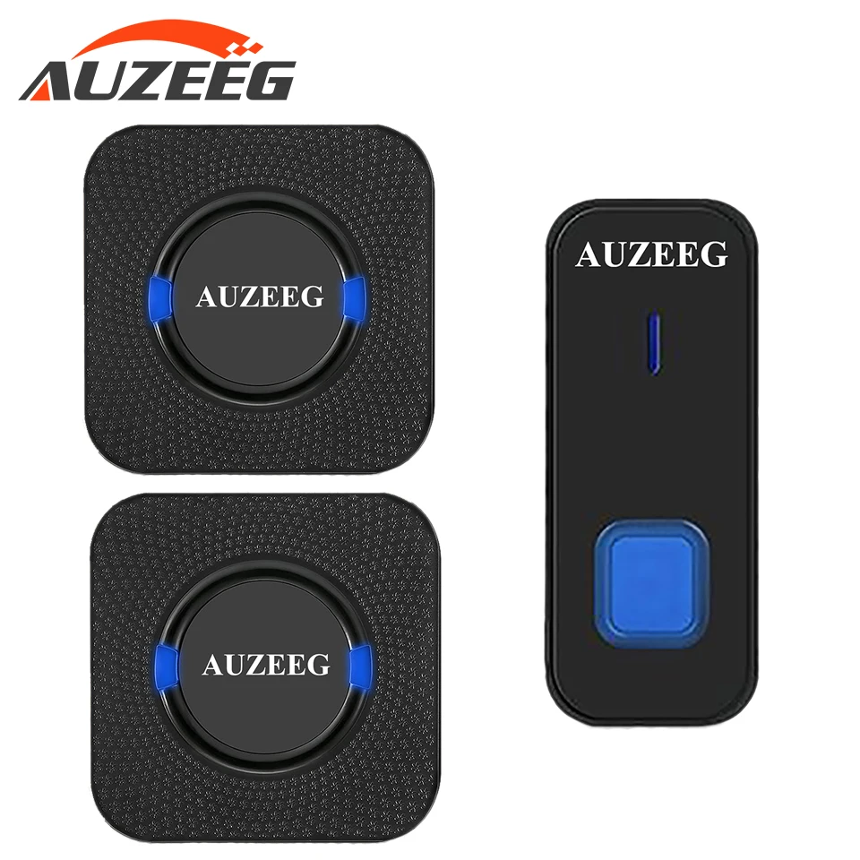 

1000ft Wireless doorbell 2 plug-in receiver+1 waterproof doorbell push button 55 Doorbell Ringtones For home/school doorbell