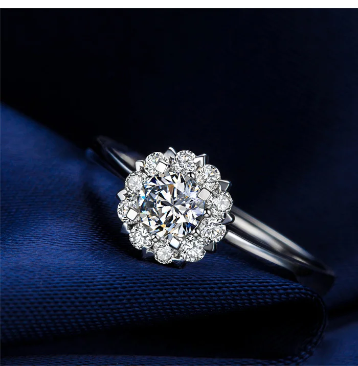 Бриллиантовое кольцо 0,75 карат с эффектом диаметра, 18 K, белое золото, бриллиантовое кольцо, сияющее, навсегда, хорошее ювелирное изделие, Подарок на годовщину