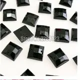 50 шт Черный квадрат Превосходное качество акрил пришивные стразы с двумя отверстиями, diy/аксессуары для одежды SWYS02