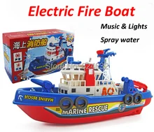 Electric Fire Boat Boat Model Children electric toy Boat Water Spray with light music boys toys