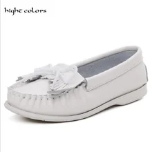 Натуральная кожа Для женщин ботинки на плоской подошве модные Повседневное слипоны Мягкие Мокасины весенне-осенние мокасины; женская обувь для вождения CY204