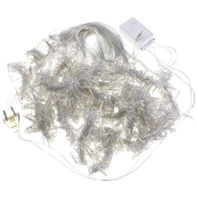 

LED6m*3m curtain lantern 110V Christmas background decoration 600LED lamp series ice strip lamp waterfall lamp