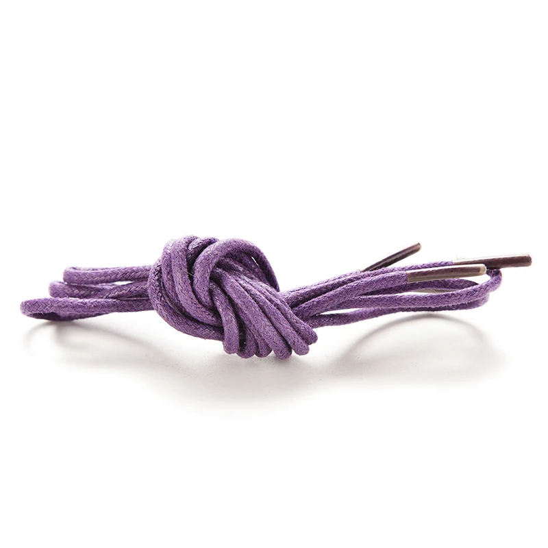 Вощенный шнур Цветные шнурки для кожаная обувь со шнуровкой струны ботинки martin спортивная обувь шнур веревочки 8 цветов, 1 пара - Цвет: Фиолетовый