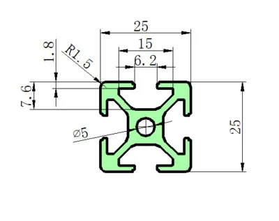 30 кадр/40/50/60 Тип Алюминий профиль штранг-прессования Длина 40 см Cnc Европейский Стандартный анодированный линейный рельс для 3d принтера - Цвет: 2525