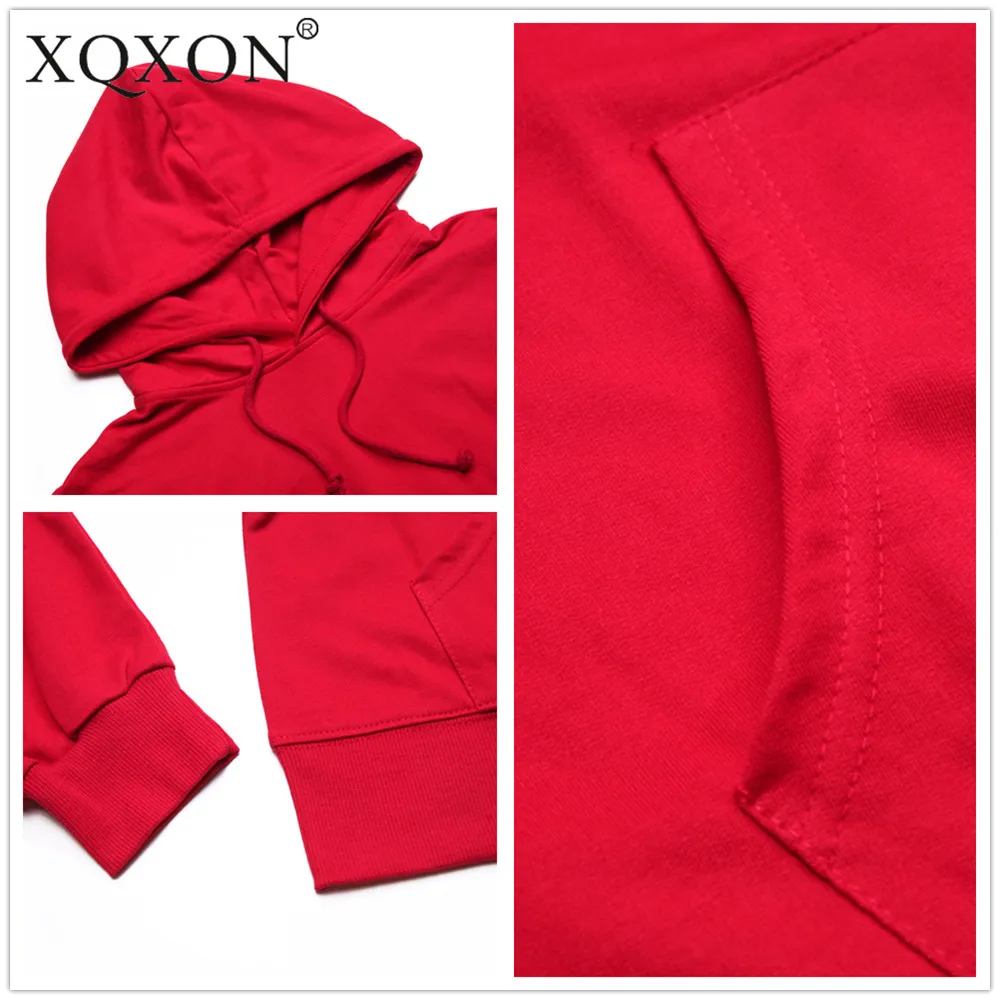 XQXON Новые пуловеры с капюшоном для мужчин волейбол Beats Забавный дизайн электрические волны сердцебиение печати толстовки Толстовка H41