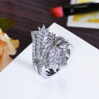 

Free shipping luxury big Rings for women setting cubic zircon finger Ring party fashion jewelry high quality new arrivals