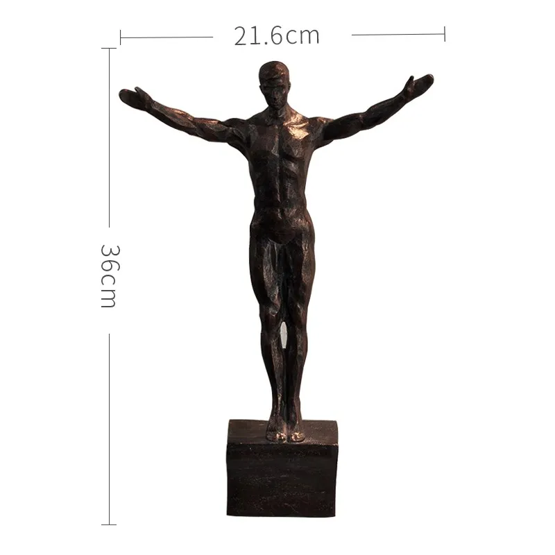 Скалолазание фигурки статуя абстрактная Ретро люди смолы ремесленника гостиная настенный Декор для дома кулон L2867 - Цвет: Copper black