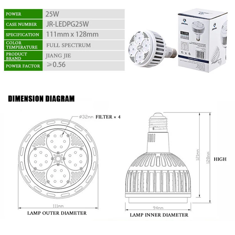 Электрическая лампа полного спектра светодиодный Grow Light подсветка для растений