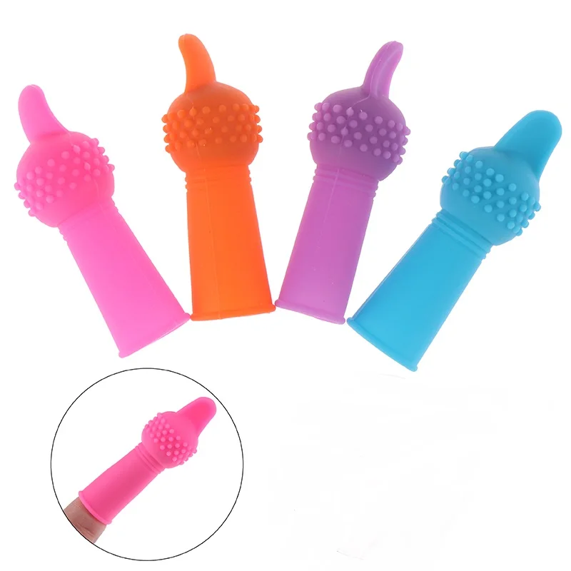 1pc Finger Sleeve Vibrating Tip Vibrator Clitoral Stimulator Toy Foreplay Massager 4 Colors