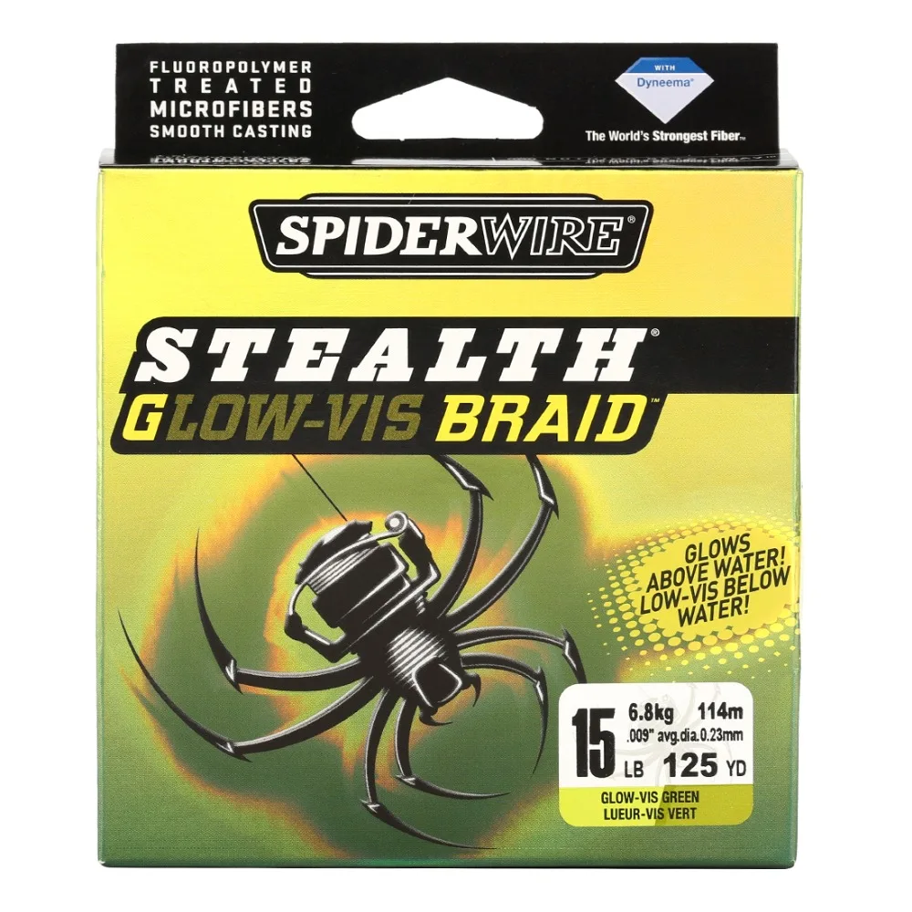 Бренд Spiderwire Stealth 114 м 125YD леска из микроволокна светящаяся оплетка гладкая леска для литья 6lb 8lb 10lb 15lb 30lb