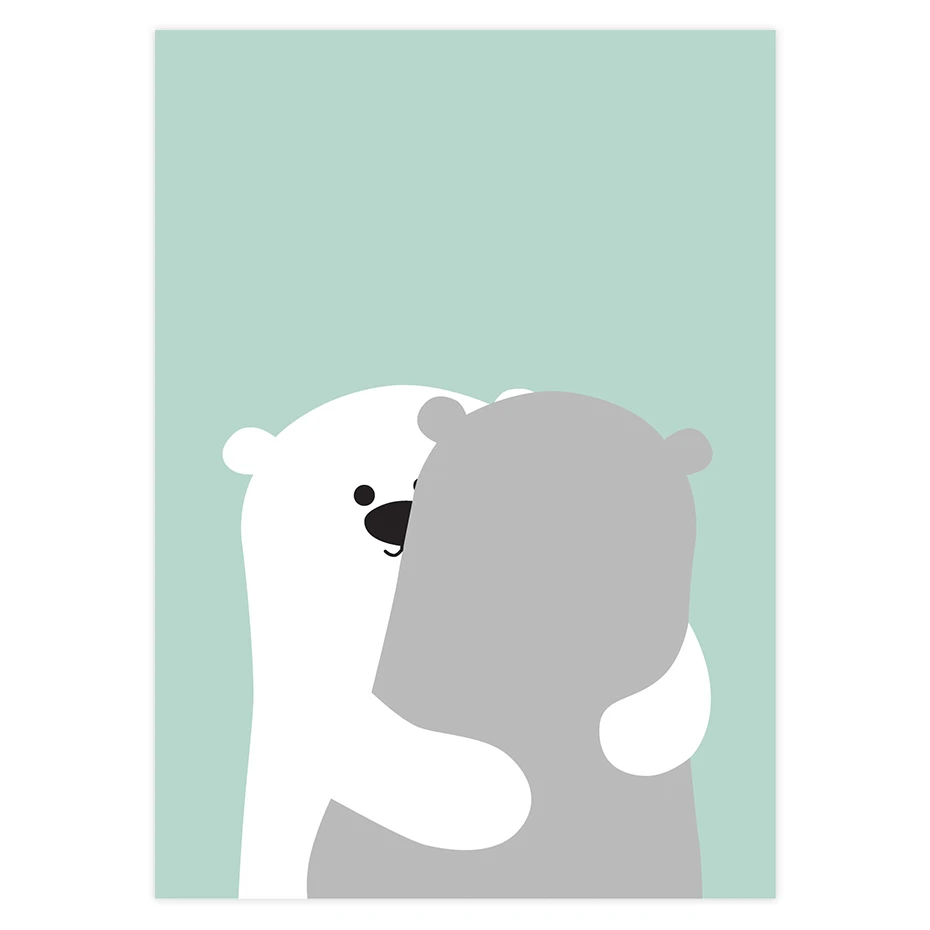Детская комната в скандинавском стиле, украшение для детей, Банни, постер с изображением медведя, Настенная картина для гостиной, плакаты и принты, Настенная Художественная печать на холсте - Цвет: Picture 3