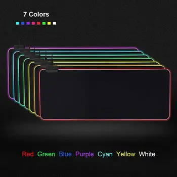 

RGB 7 Colorful Luminous Mousepad Gaming LED Lighting Mouse Mat for PC Laptop Desktop Notebook Accessories