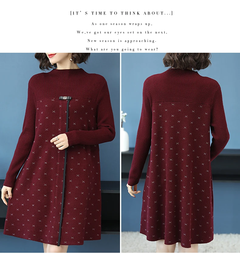 2xl, 5 цветов, Брендовое платье, Осень-зима, женское платье, новинка, сшитое, хит, цвет "x", платье с узором, повседневное, свободное, дикое, ТРАПЕЦИЕВИДНОЕ, женское платье