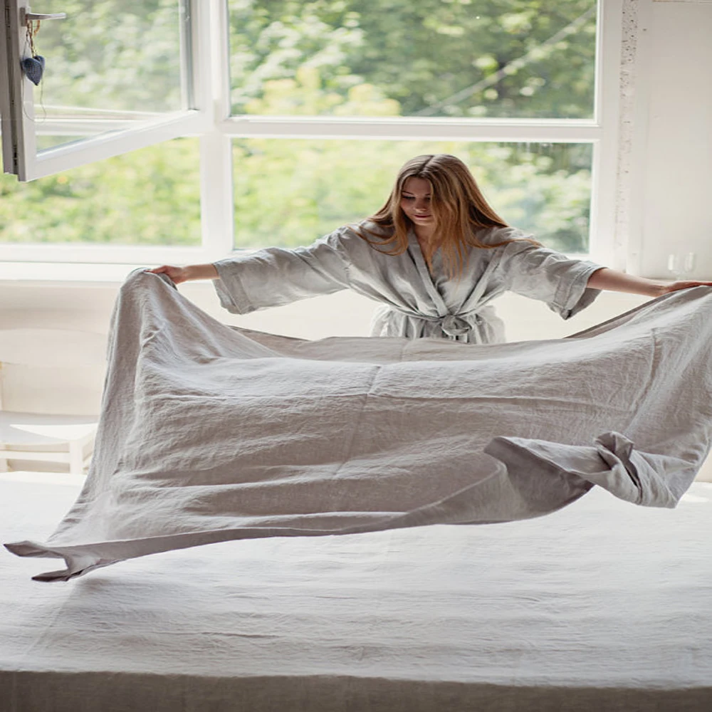 Drap Plat En Lin Lave Francais Naturel Lin Lave Draps En Lin Enfants Couverture De Lit Literie Noel Aliexpress